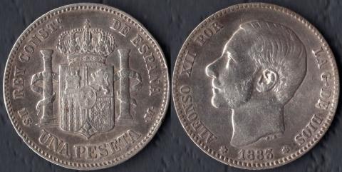 Spain 1 peseta 1883