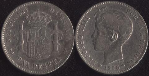 Spain 1 peseta 1896