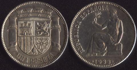 Spain 1 peseta 1933