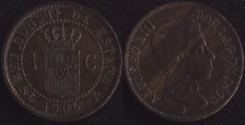 Spain 1 centimo 1906