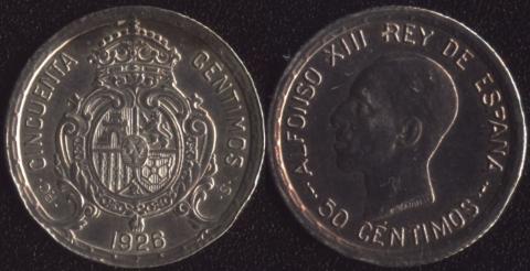 Spain 50 centimo 1926