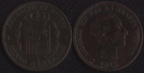 Spain 5 centimo 1878