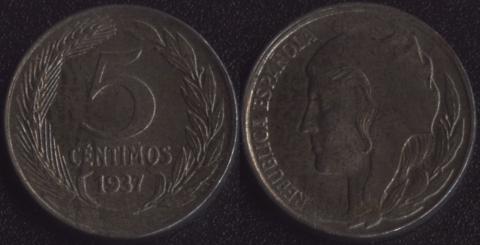 Spain 5 centimo 1937