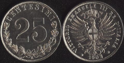 Italy 25 centesimo
