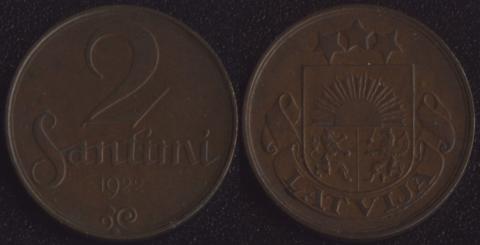 Latvia 2 centimes 1922