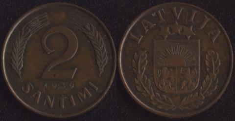 Latvia 2 centimes