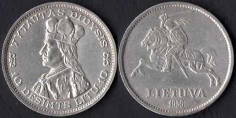 Lithuania 10 lit 1936