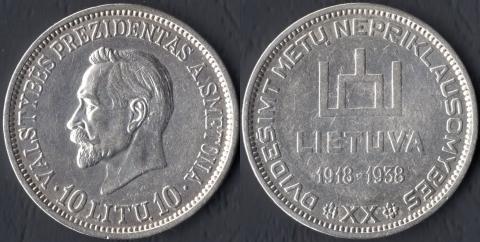 Lithuania 10 lit 1938