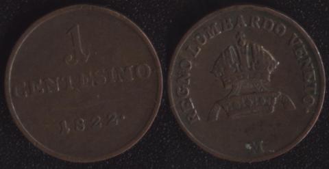 Kingdom of Lombardy-Venice 1 centesimo 1822