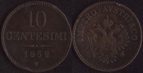 Lombardy-Venice 10 centesimo 1852
