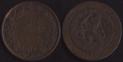 Netherlands 2-1/2 guilders 1883