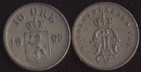 Norway 10 ore 1899