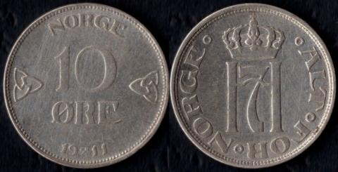 Norway 10 ore 1911