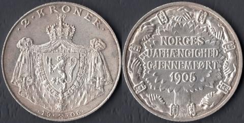 Norway 2 kroner 1906 Independence