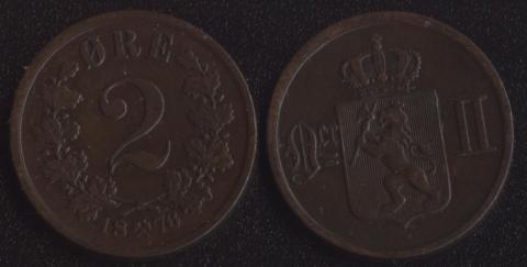 Norway 2 ore 1876