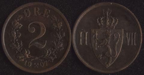 Norway 2 ore 1907