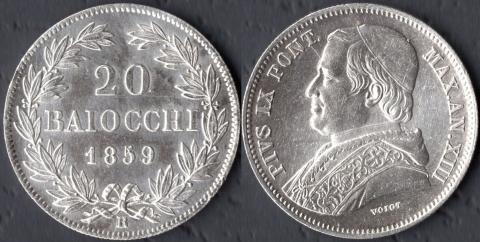 Papal region 20 baiocco 1859