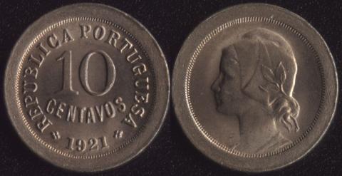 Portugal 10 centavo 1921