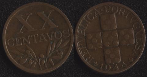 Portugal 20 centavo 1944