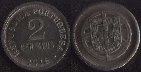 Portugal 2 centavo 1918