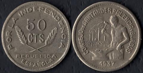 Santander, Palencia and Burgos 50 centimo