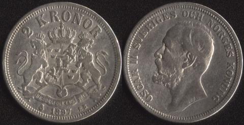 Sweden 2 kroner 1897
