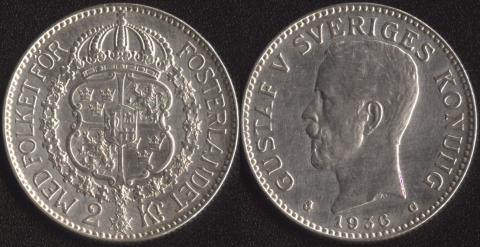 Sweden 2 kroner 1936