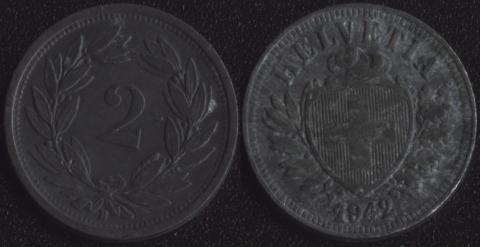 Switzerland 2 rappen 1942