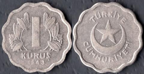 Turkey 1 kurush 1943