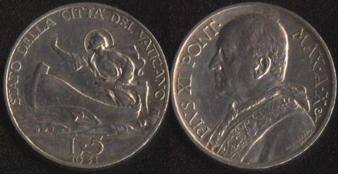 Vatican 5 lire 1931