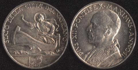 Vatican 5 lire 1940