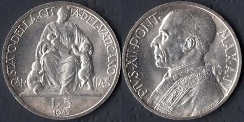 Vatican 5 lire 1942