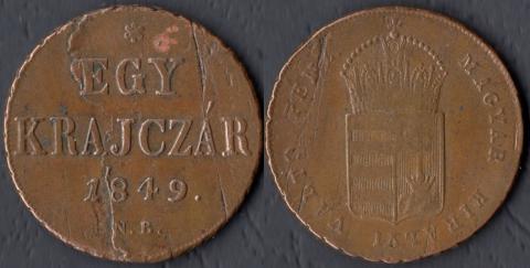 Hungary 1 kreutzer 1849