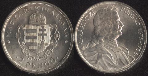 Hungary 2 pengo 1935 Rakoczy