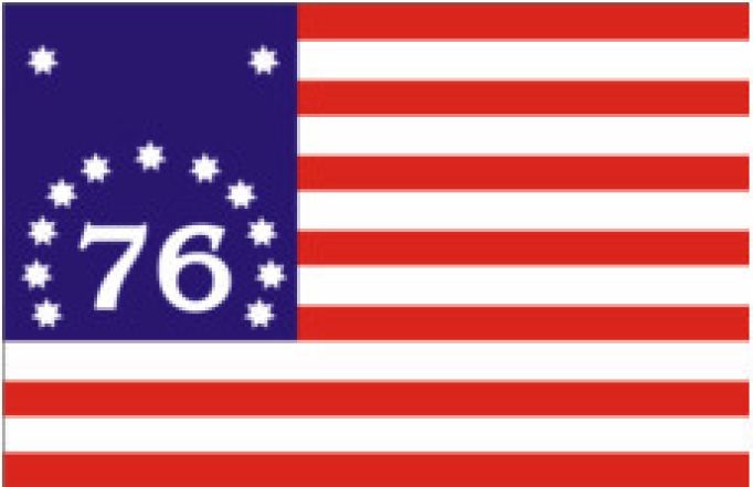 One of the first versions of the US flag