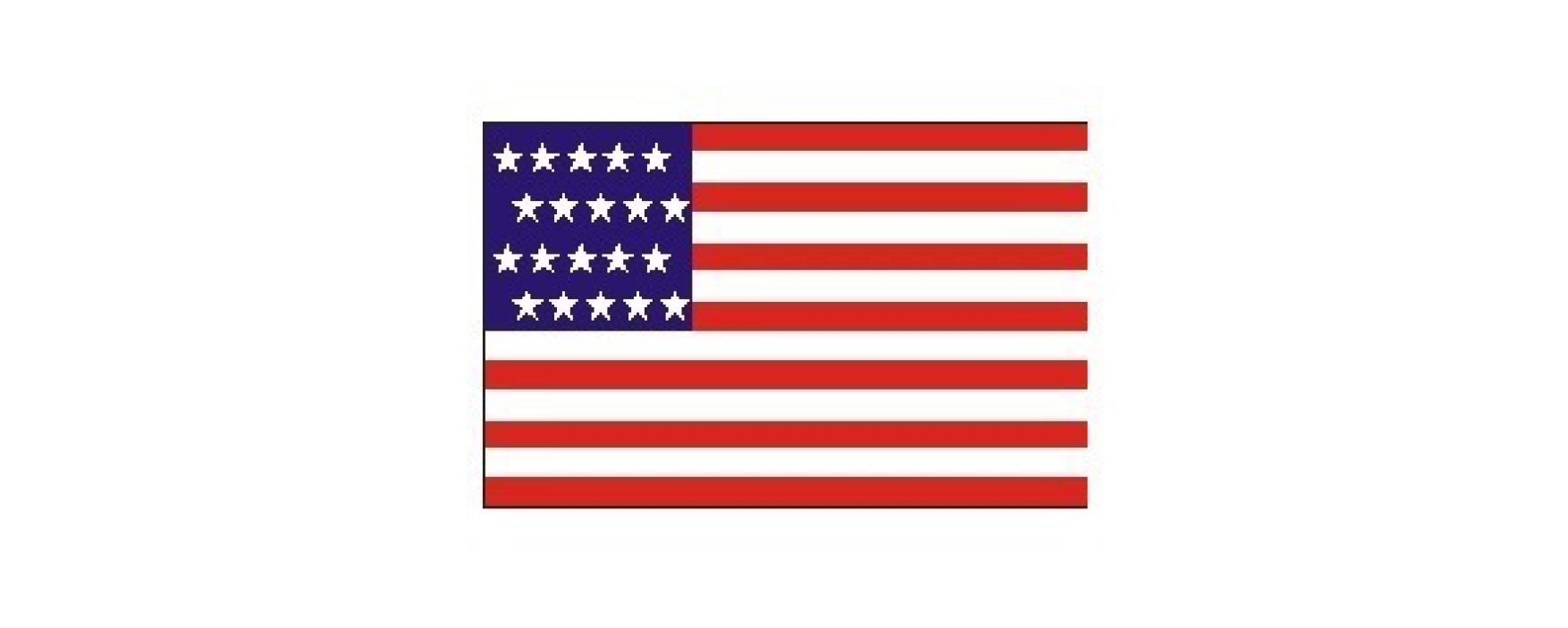 Two versions of the US flag with 20 stars