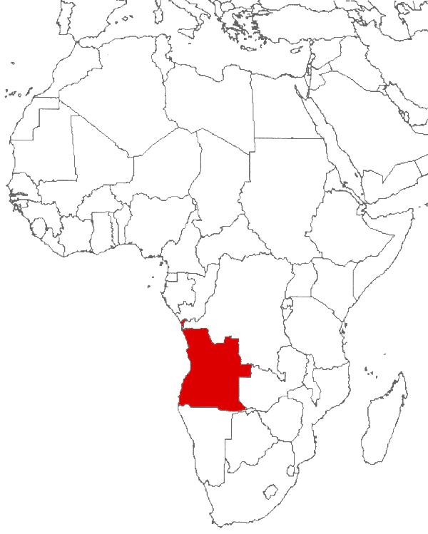 Angola en el mapa