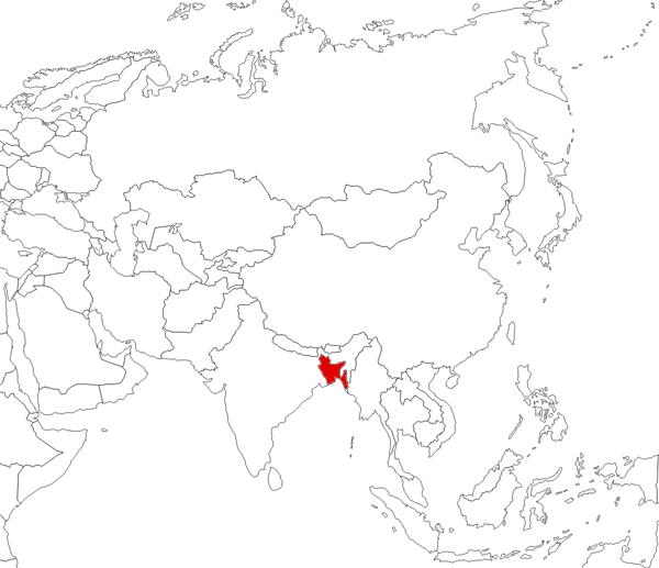 Bangladesh en el mapa