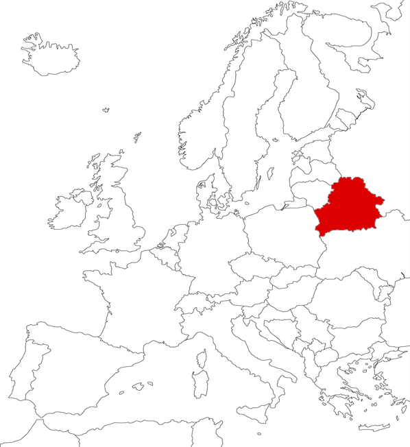 Bielorrusia en el mapa