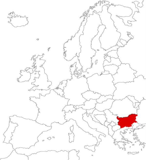 Bulgaria en el mapa