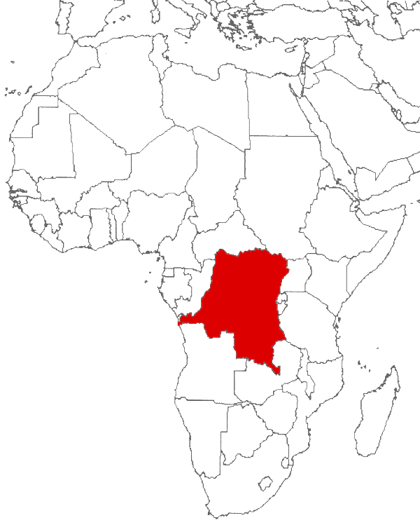 República Democrática del Congo en el mapa