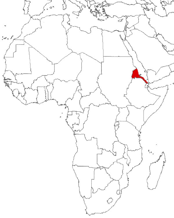 Eritrea en el mapa