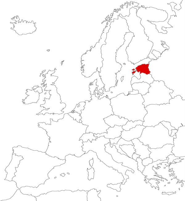 República de Estonia en el mapa