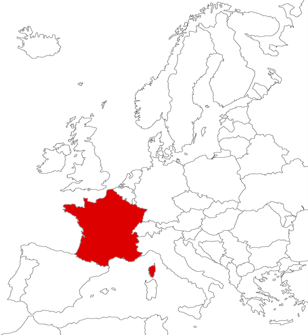 Francia en el mapa