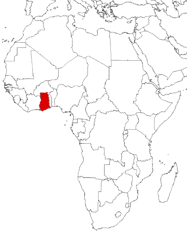 Ghana en el mapa