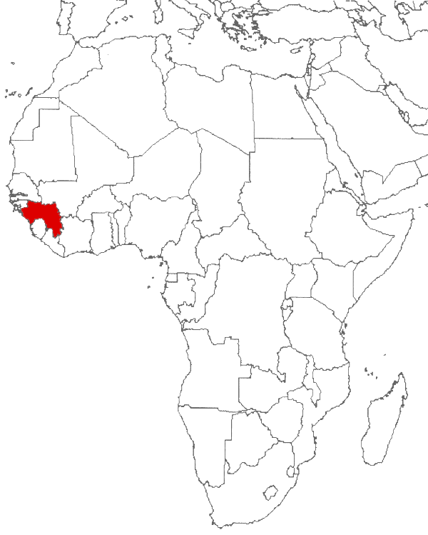 Guinea en el mapa