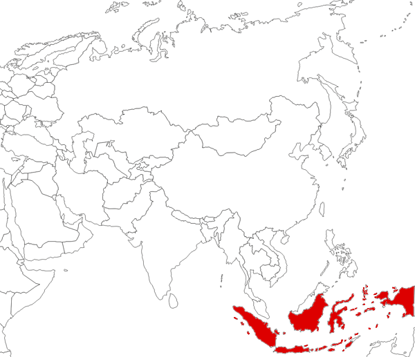 Indonesia en el mapa