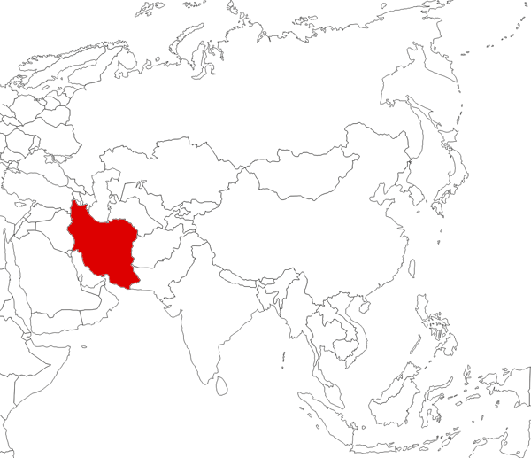 Irán en el mapa