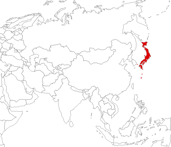 Japón en el mapa