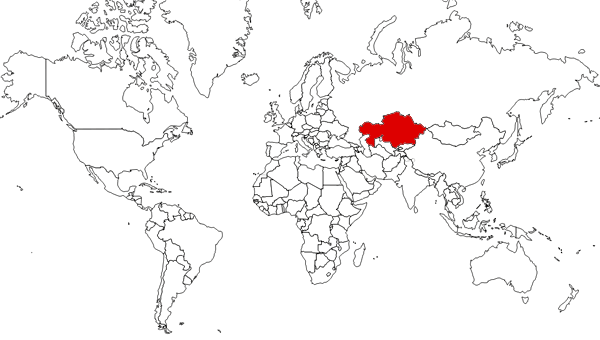 Kazajstán en el mapa